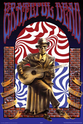 poster grateful dead chicago blues 1995