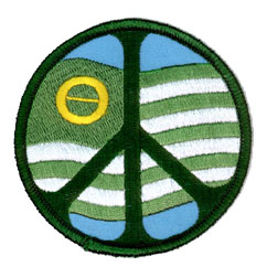 ecology flag peace sign patch woodstock trading company petty cash band