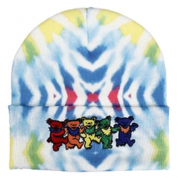 Grateful Dead Dancing Bears Tie Dye Knit Hat