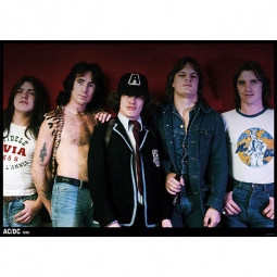 AC/DC 1976 Group Photo Poster