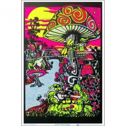 Mushroom Magic Black Light Poster