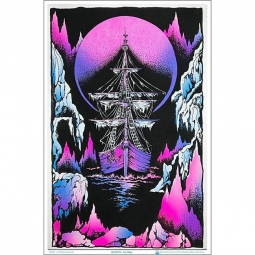 Ice Ship Flocked Black Light Poster