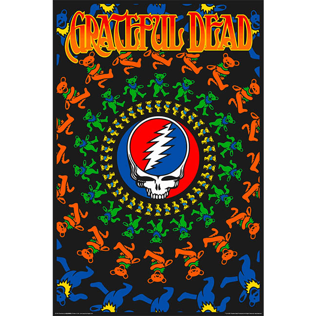 Grateful Dead Bear Circle Black Light Poster