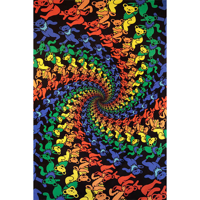 Grateful Dead Spiral Bears Mini Tapestry