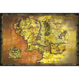 Lord Of The Rings Map Of Middle Earth Poster