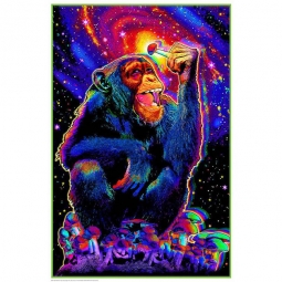 Monkey Mushroom Black Light Poster