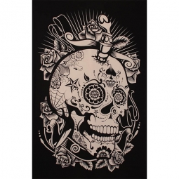 Black & White Skull Tapestry