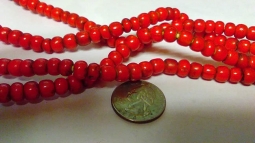 8mm Vintage Smokey Orange White Heart Beads