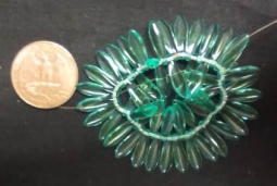 15mm Medium Aqua fluorescent Dagger Beads