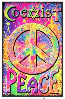 Coexist Flocked Black Light Poster