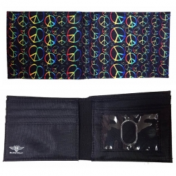 Peace Hearts Canvas Bi-fold Wallet