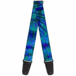 Tie Dye Blue & Green Guitar Strap