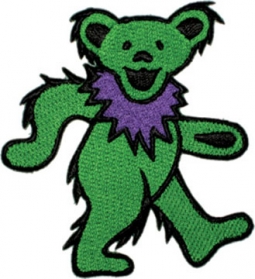 Grateful Dead Green Dancing Bear Iron On Patch 3 1/2" x 3 1/2" Licensed P1266 