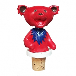 Grateful Dead Dancing Bear Red Bottle Stopper