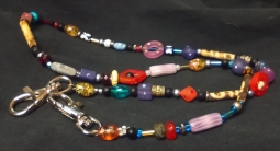 Hand Made Free Form Beaded Mask Lanyard