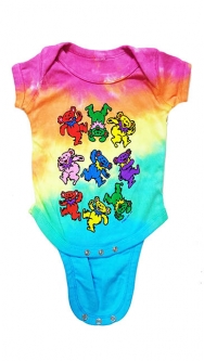 Grateful Dead Spiral Bears Tie Dye Onesie