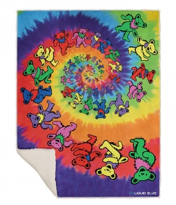 Grateful Dead Spiral Bears Fleece Blanket