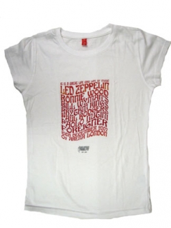 Led Zeppelin 2007 Concert Ladies Junior White Shirt