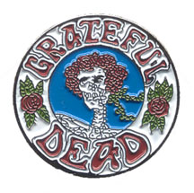 Grateful Dead Skull & Roses Enamel Pin