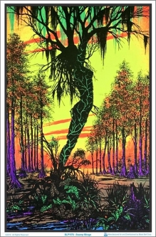 Swamp Mirage Flocked Black Light Poster