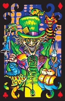 Mad Hatter Flocked Black Light Poster