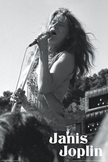 Janis Joplin Black & White Poster