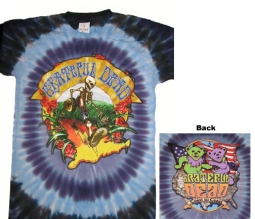 Grateful Dead Walking Coast To Coast Tie Dye Shirt