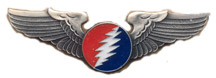 Grateful Dead Large RWB Bolt Wings Pin