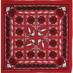 Grateful Dead SYF & Roses Red Bandana