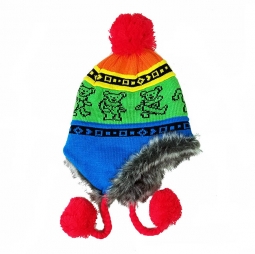 Grateful Dead Dancing Bears Rainbow Ski Hat