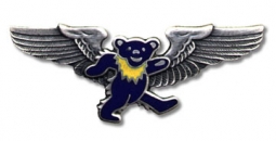 Grateful Dead Blue Dancing Bear Wings Pin