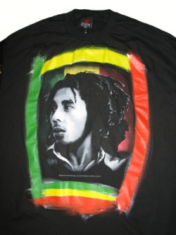 Bob Marley Away Hand Paint Black Shirt